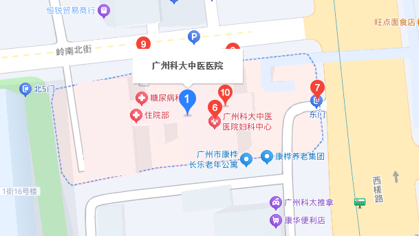 广州科大中医医院位置地图，点击查看导航